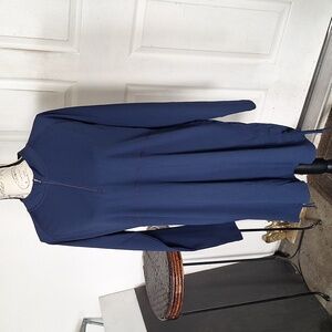 Coolibar UPF 50+ Tunic Navy Blue Sun Protetion Lawai Ruche Swim Shirt Women XL